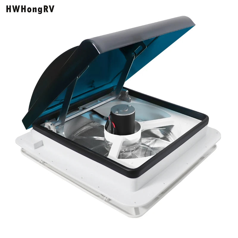 Ljustra RV Vent Fan With LED Light 5-Speed Reversible DC 12V Trailer