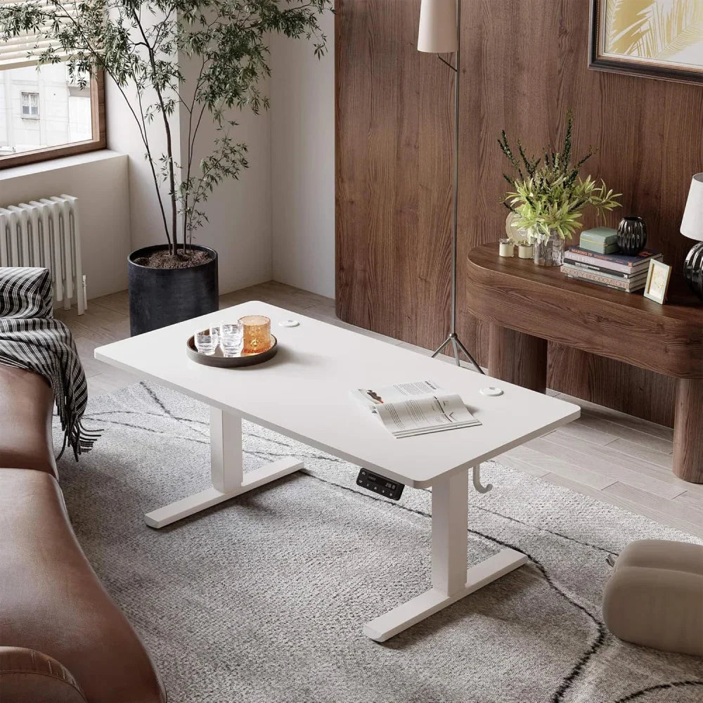 Low Height Adjustable Electric Desk for Short People 55x24 Inches