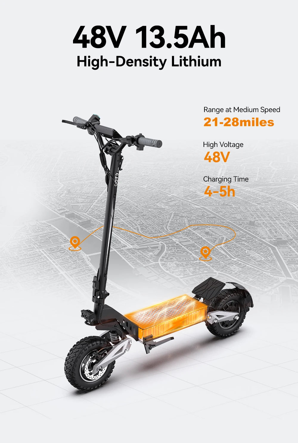 Ljustra Electric Scooter 31mph 900W Off-Road Adult E-Scooter