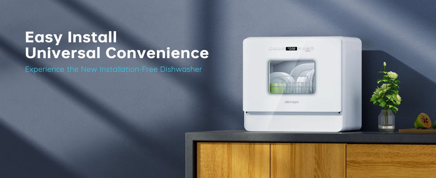 Ljustra Portable Countertop Dishwasher Large Capacity 12H Delay Start