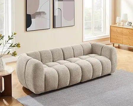 Oversized 88” Boucle Sofa – Deep Seat Cloud Couch | Ljustra Hovra