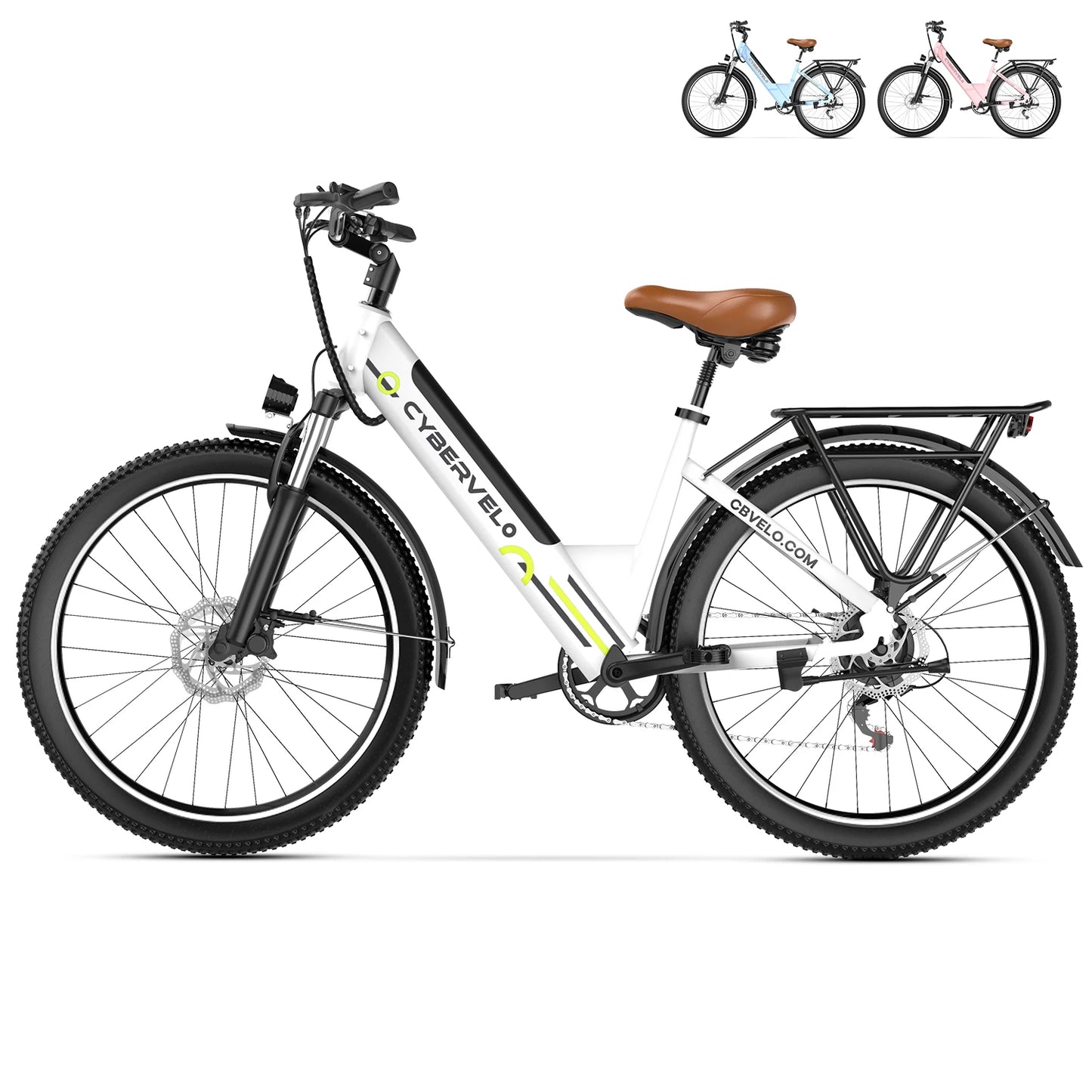 Ljustra 26 Inch Electric Bike 1000W Peak 80 Miles Removable Battery