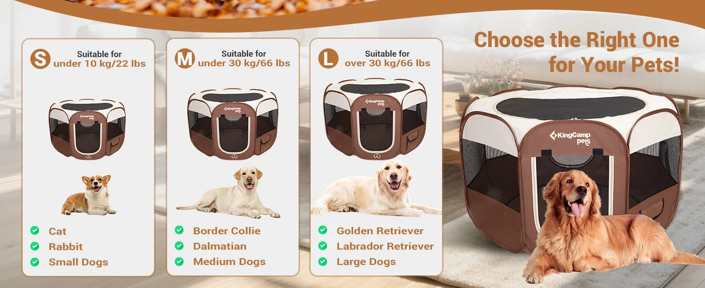 KingCamp Portable Dog Playpen Cat Tent Indoor Outdoor Foldable Kennel