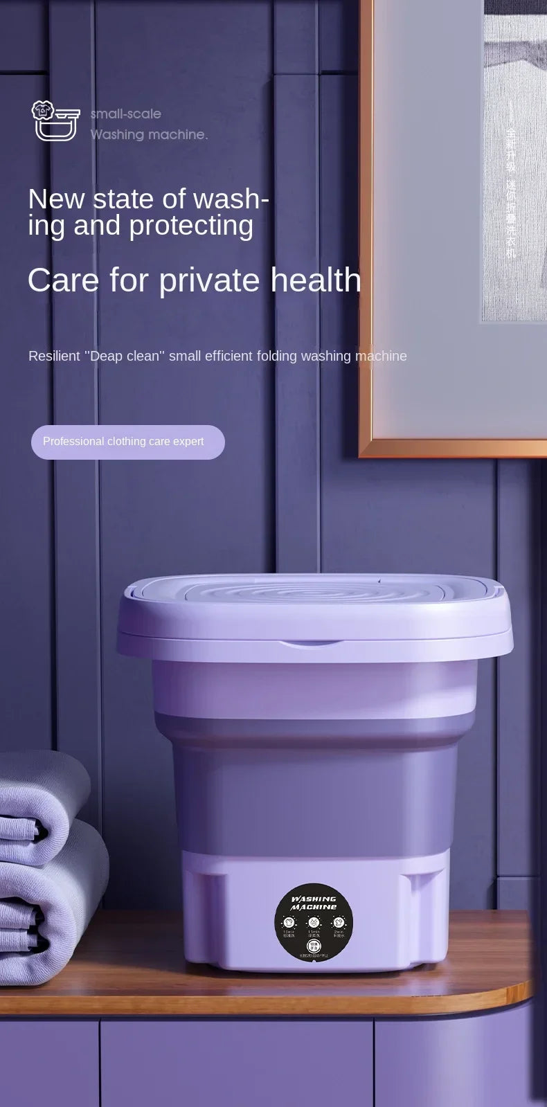 Portable Mini Washing Machine Bucket for Clothes Travel Washer