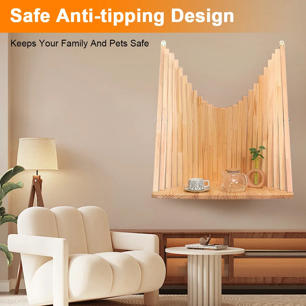 Minimalist Wall Mounted Computer Desk Solid Wood Folding Office Table