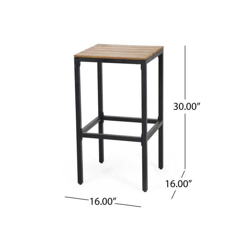 Ljustra Pull High Stool Indoor Outdoor Bar Stool Wooden Set of Two