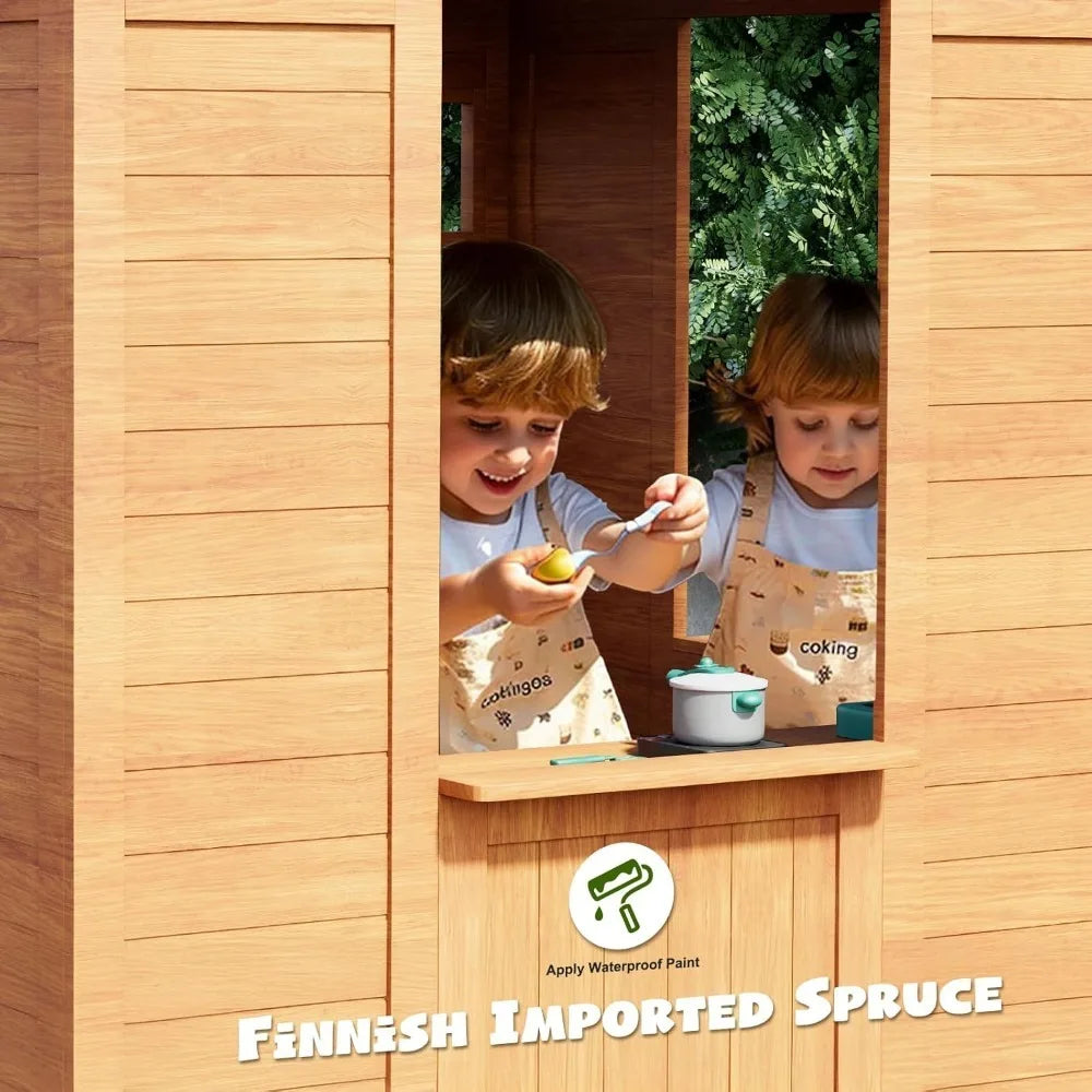 Ljustra All Spruce Outdoor Kids Playhouse Wooden Playhouse Ages 3-10