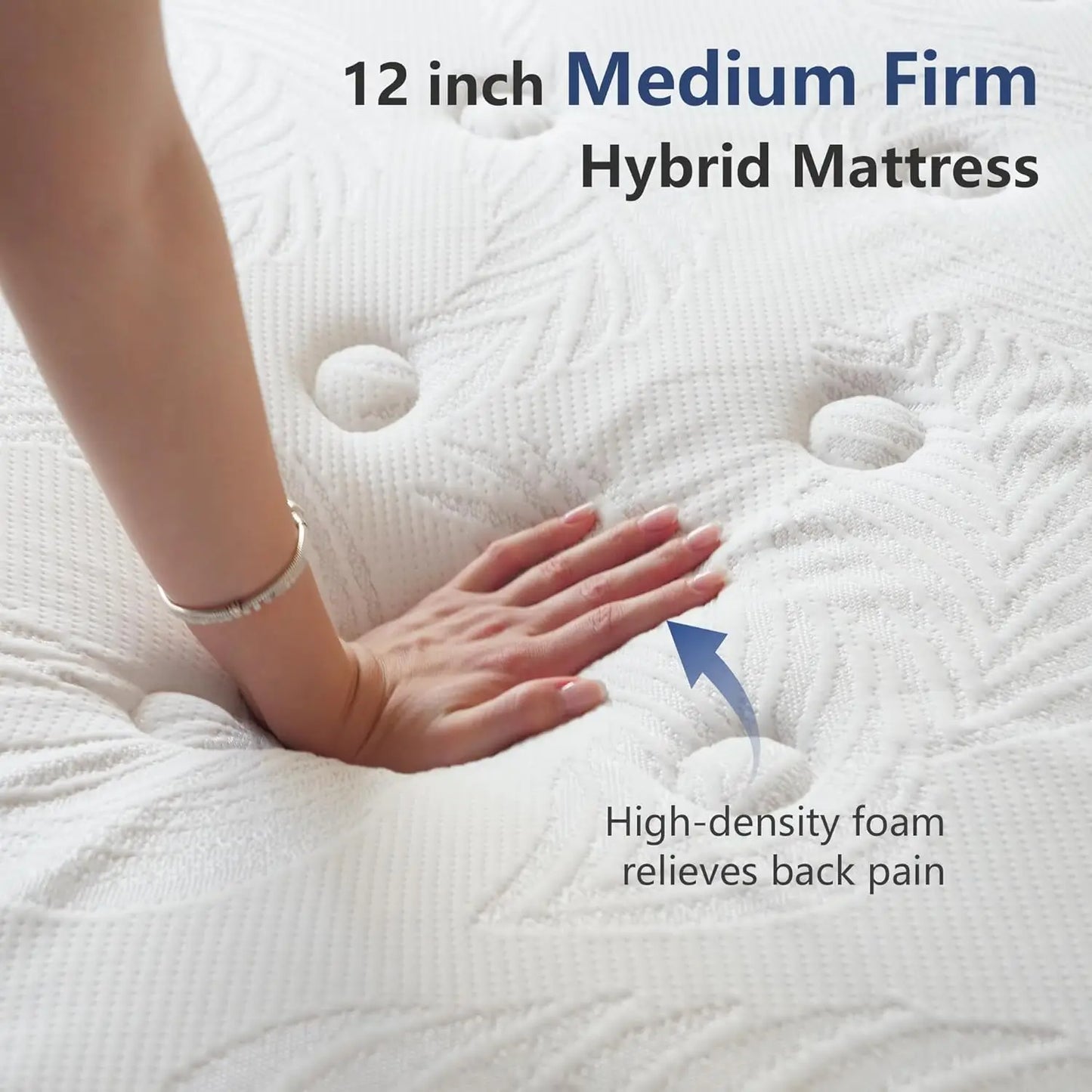 Ljustra Queen Mattress 14 Inch Medium Firm Hybrid Cooling Gel Foam