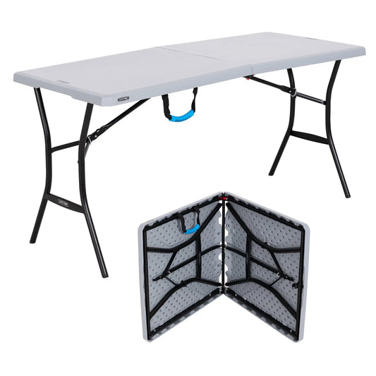 Lifetime 5 Foot Fold-in-Half Table Indoor Outdoor Portable Utility