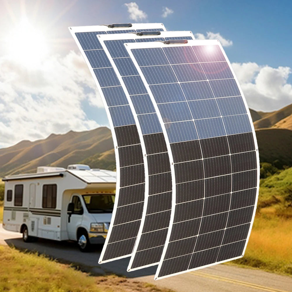 12V Solar Panel 150W 300W 450W Flexible Photovoltaic Charger for Camping