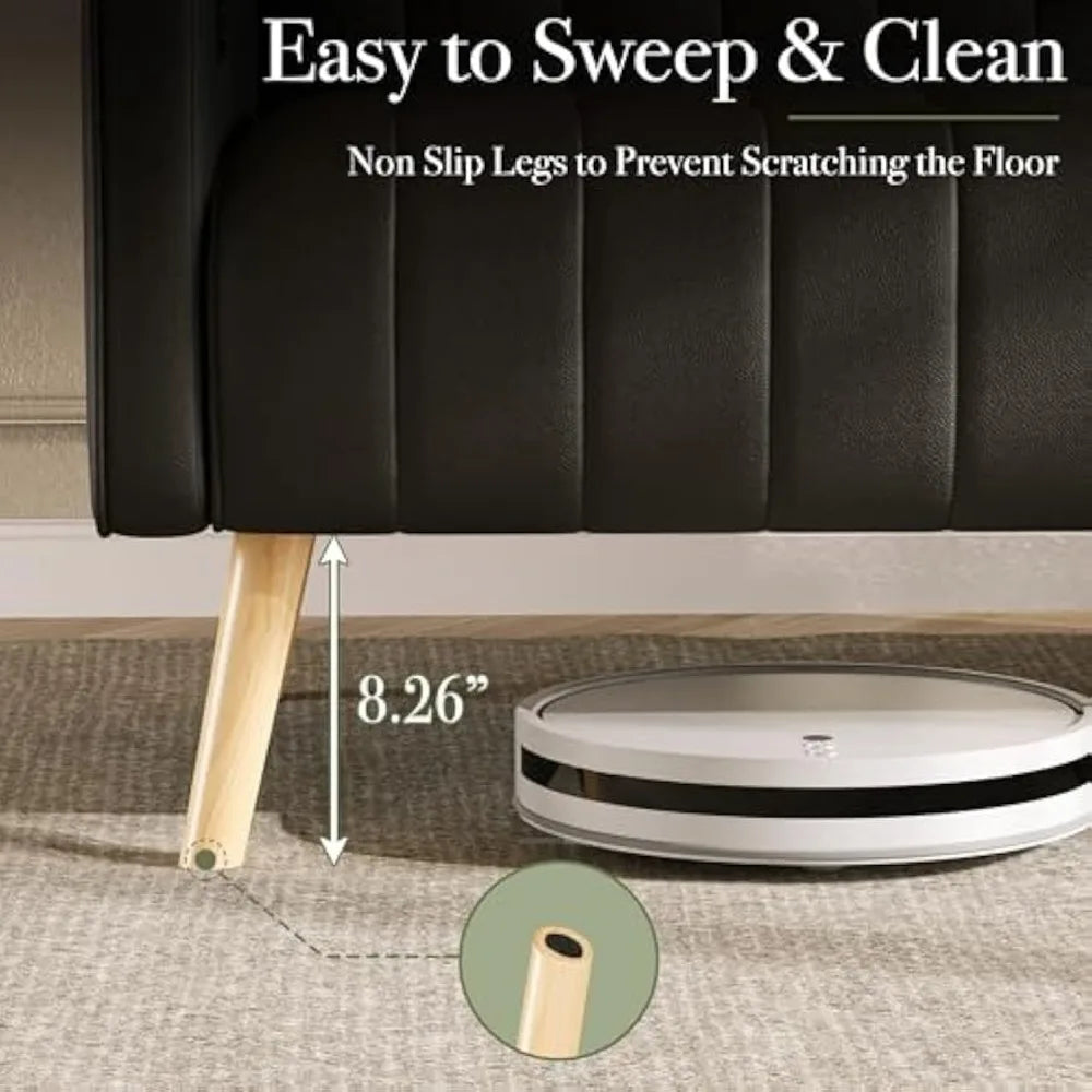 57 Inch Loveseat Sofa Small Faux Leather Couch with USB Ports Modern Design