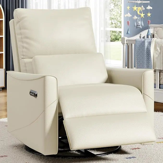 Power Swivel Rocker Recliner Chair for Adults Nursery Glider USB Port