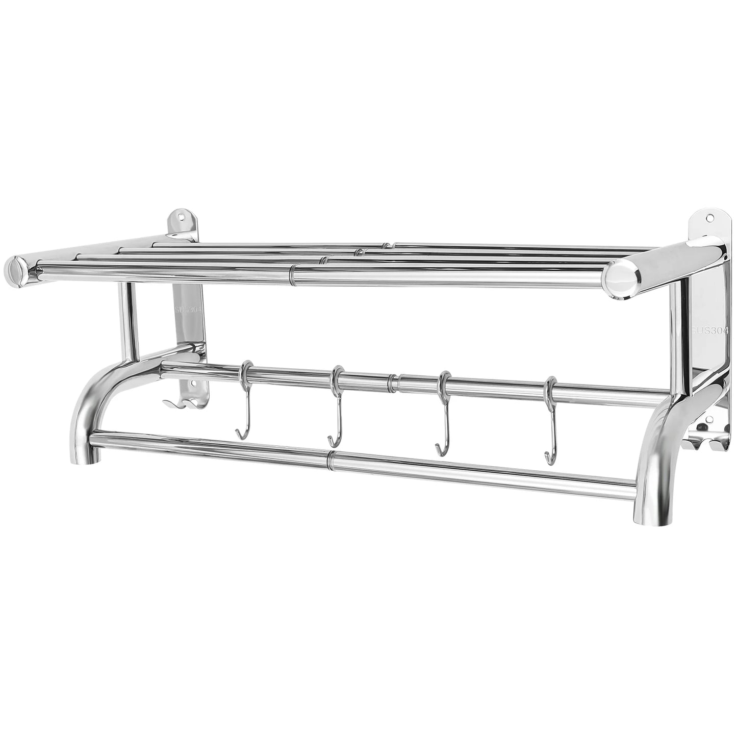 Ljustra Stainless Steel Wall Mounted Towel Rack Bathroom Storage Shelf
