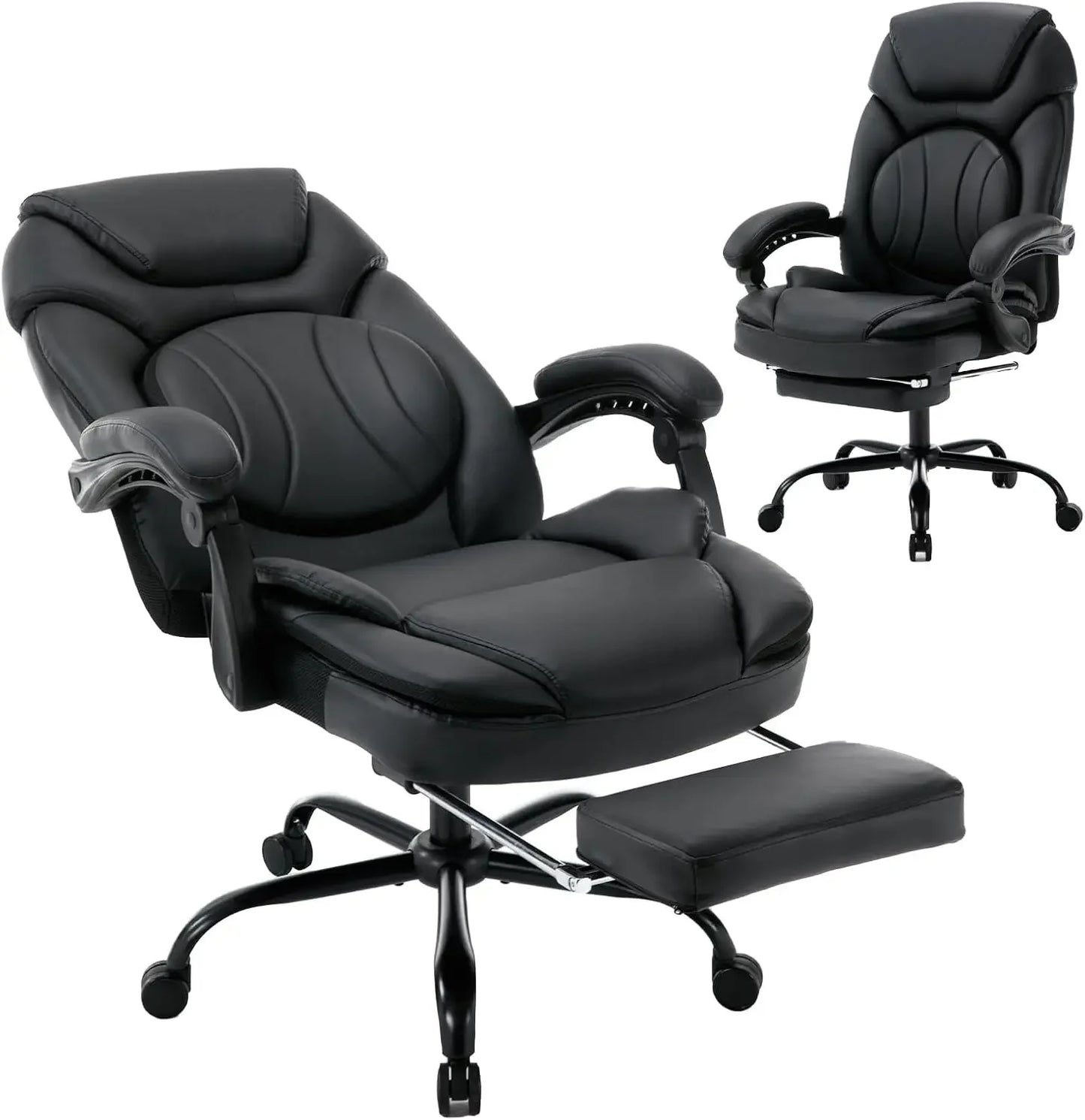 Executive Cross Legged Office Chair with Lumbar Support and Rocking Motion