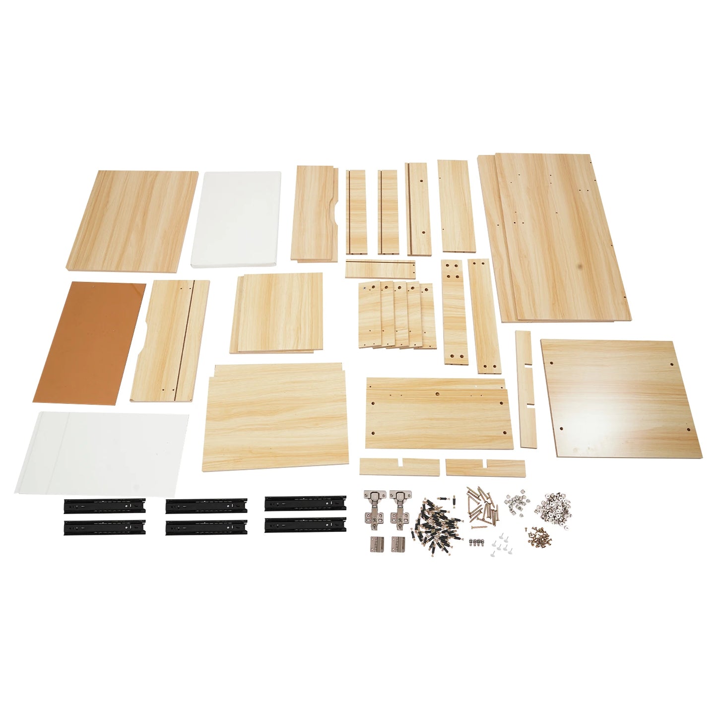 48CM Log Color Vanity Desk with Makeup Stool Modern Dresser Table