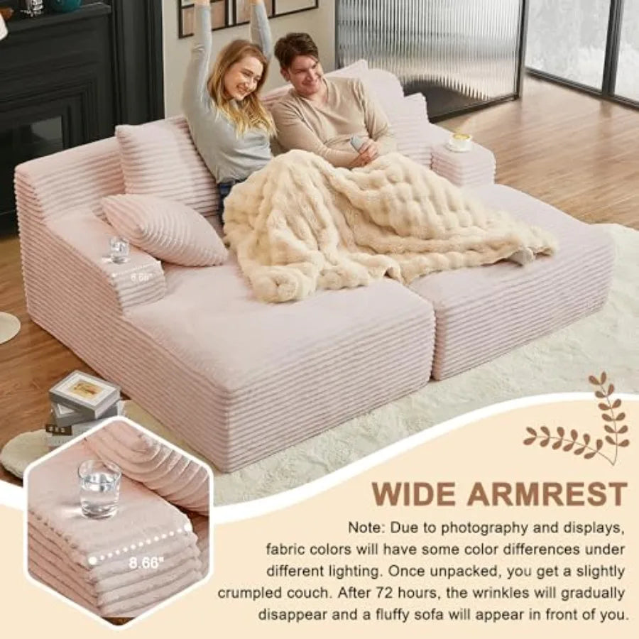 Ljustra 67 D Boneless Couch Oversized Comfy Lounge Chair Indoor Armrests