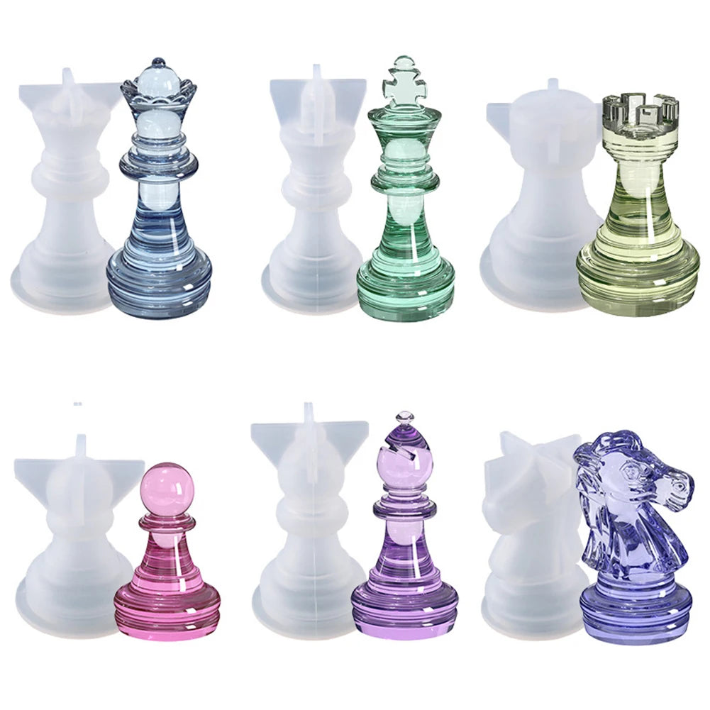 International Chess Epoxy Resin Mold DIY Silicone Chess Pieces Craft Tools