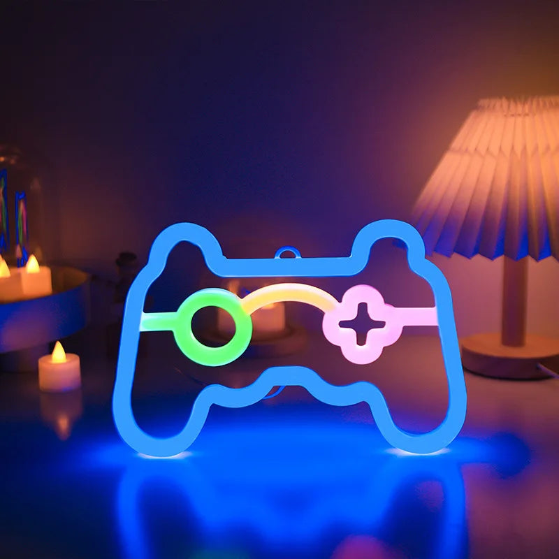 LED Game Neon Sign Gamepad Controller Wall Light Decor for Gamers