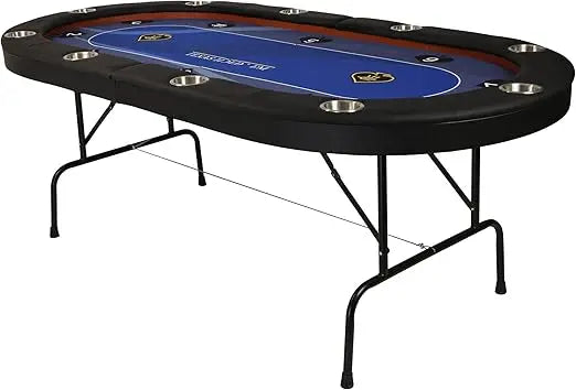 Poker Table for 10 Players 84 Inch Foldable with Stainless Steel Cup Holders