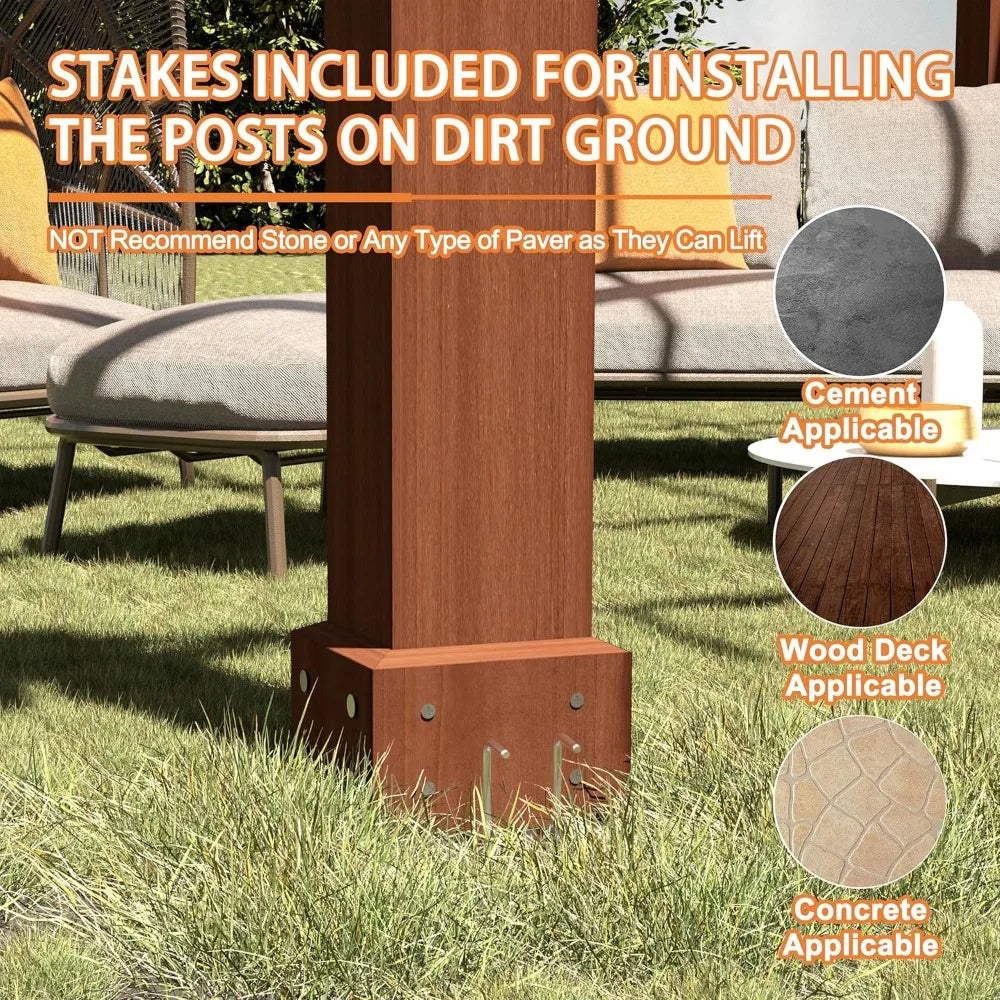 10x12 FT Wooden Pergola Cedar Gazebo Outdoor Garden Shelter