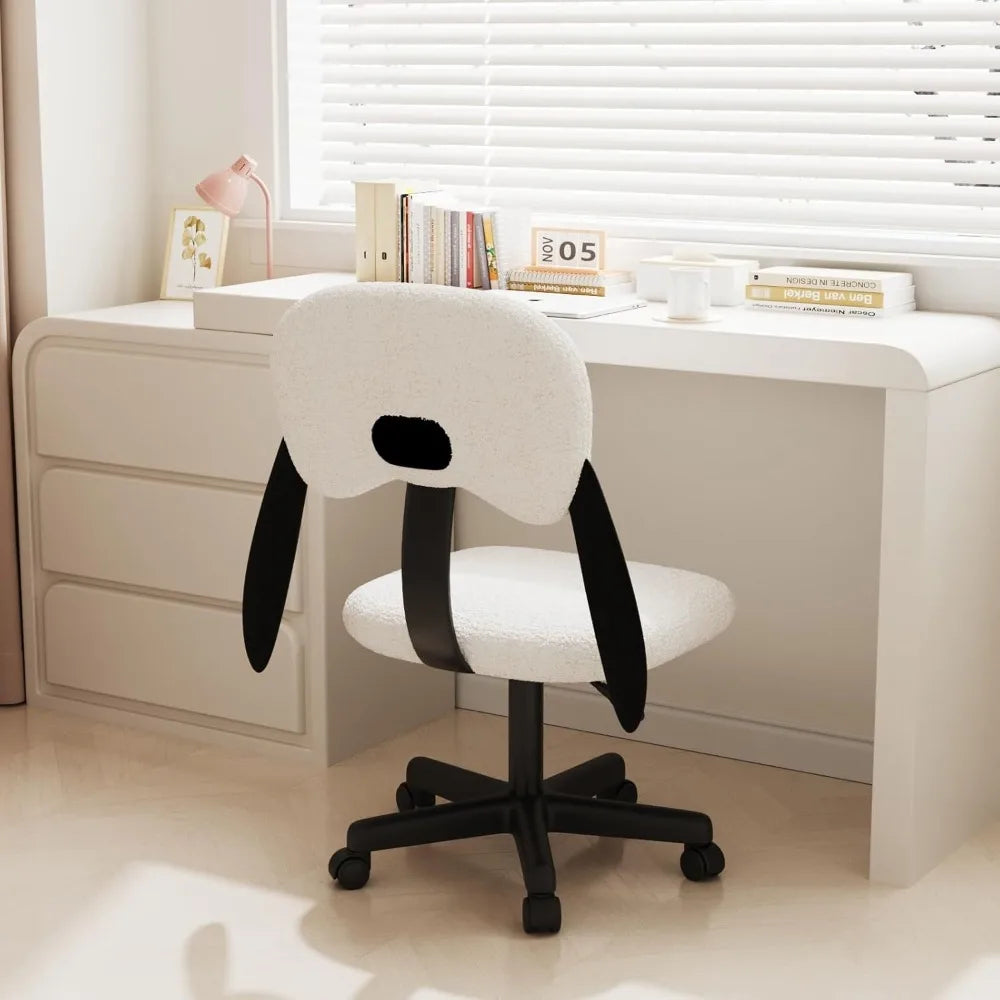 Kids Desk Chair Adjustable Swivel Wheels Puppy Shaped Back Cute Girls