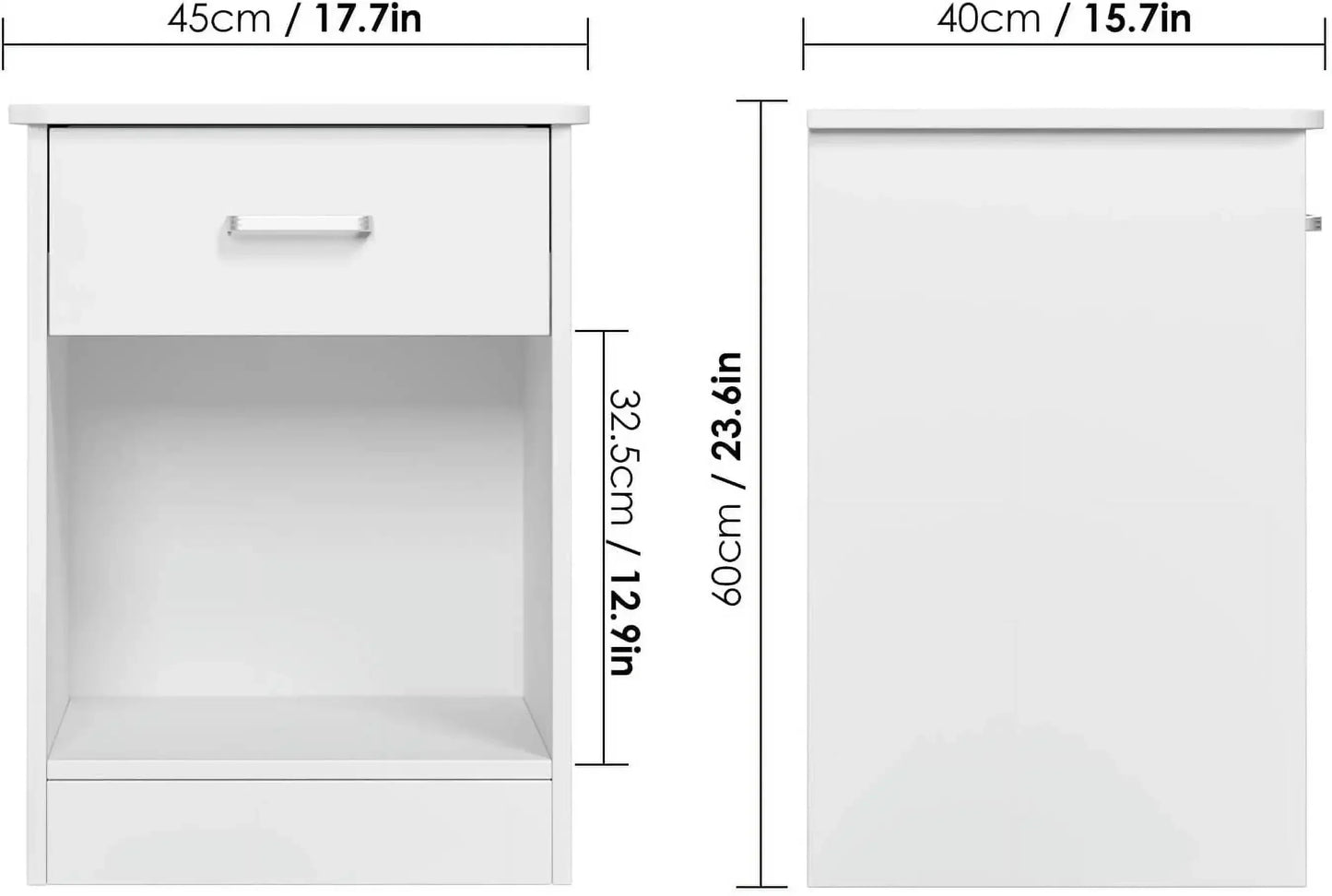 2 Tier Nightstand with Drawer End Table for Bedroom Living Room