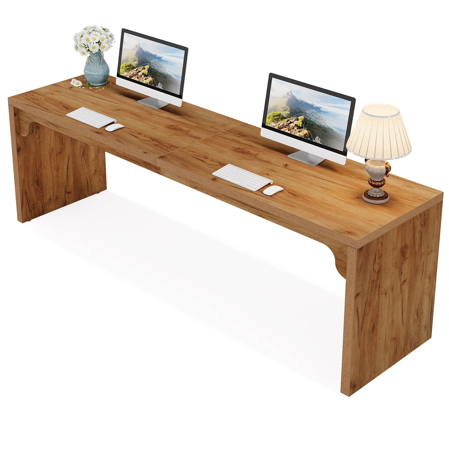 Ljustra 78.7 Inch Long Computer Desk Modern Double Workstation Office Desk