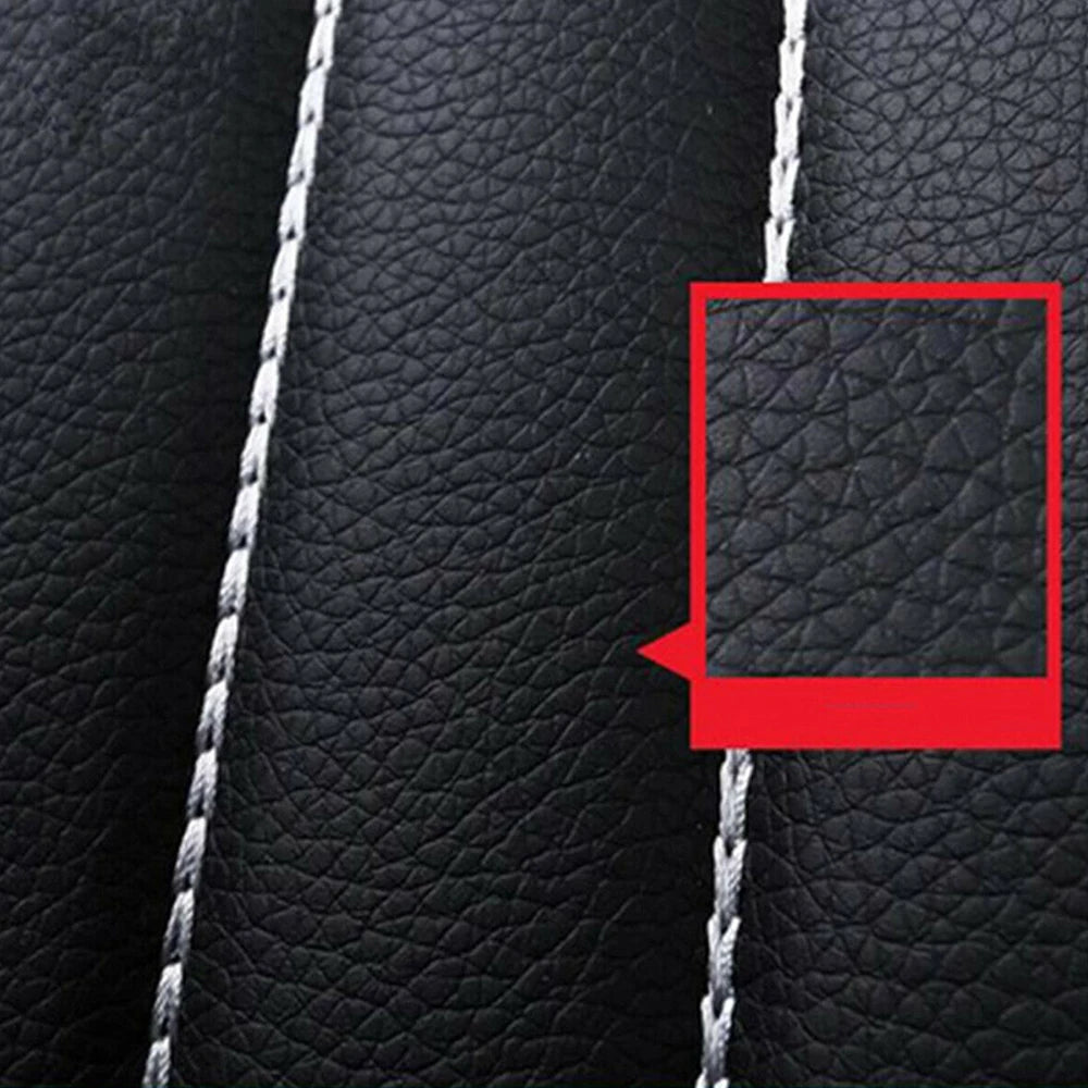 SEAMETAL 5-Seat Car Seat Cover Set Breathable PU Leather Airbag Compatible