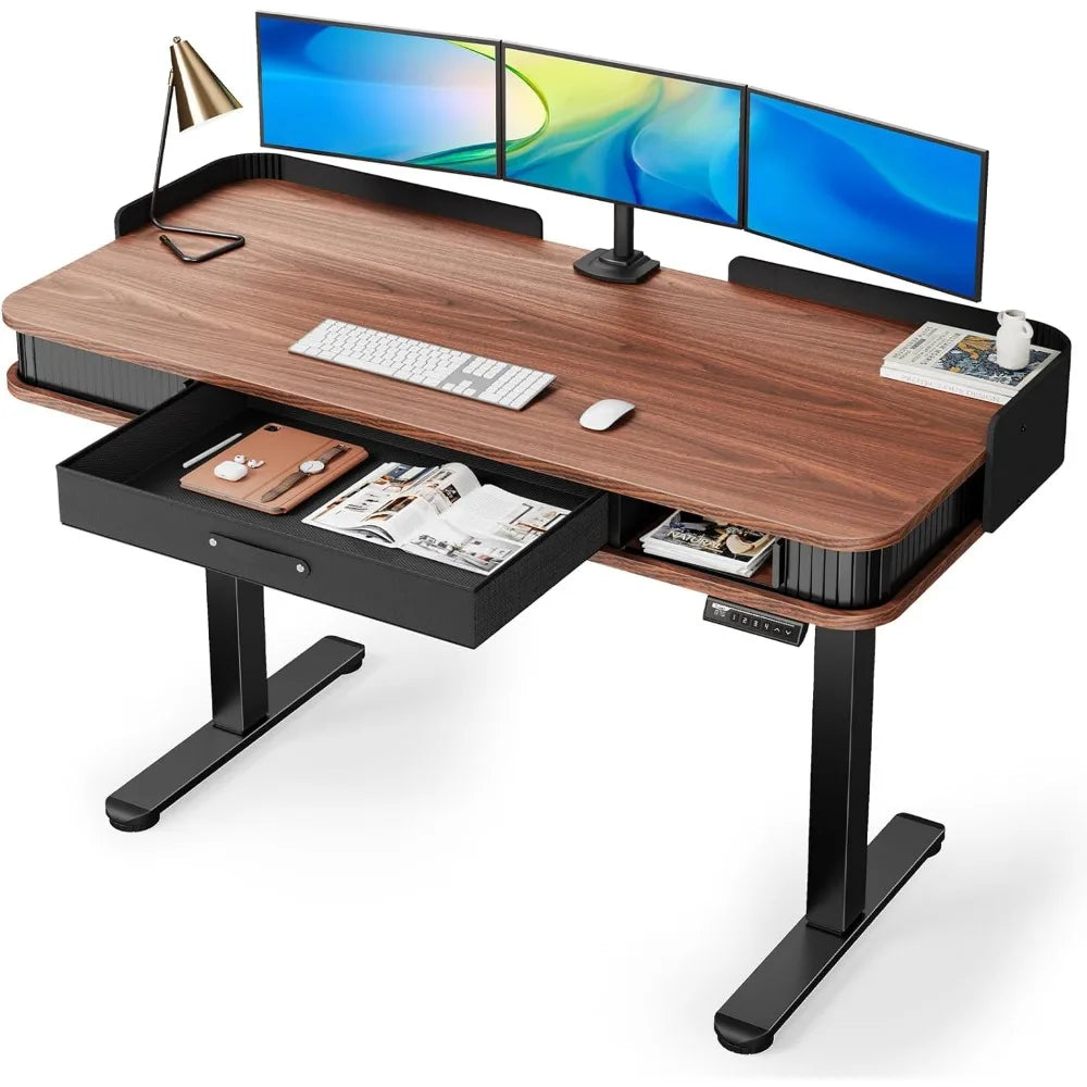 Ljustra Standing Desk Adjustable 55x28 Inches Home Office Desk with Drawers