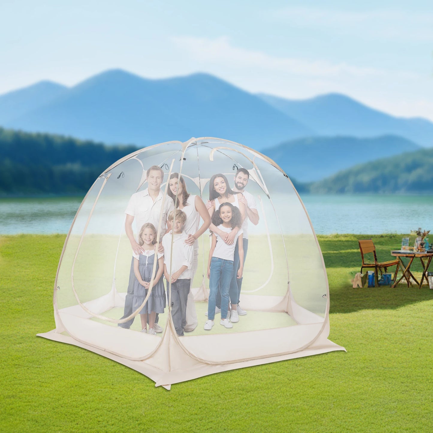 3M PVC Clear Camping Tent Freestanding Garden Tent for Outdoor Use