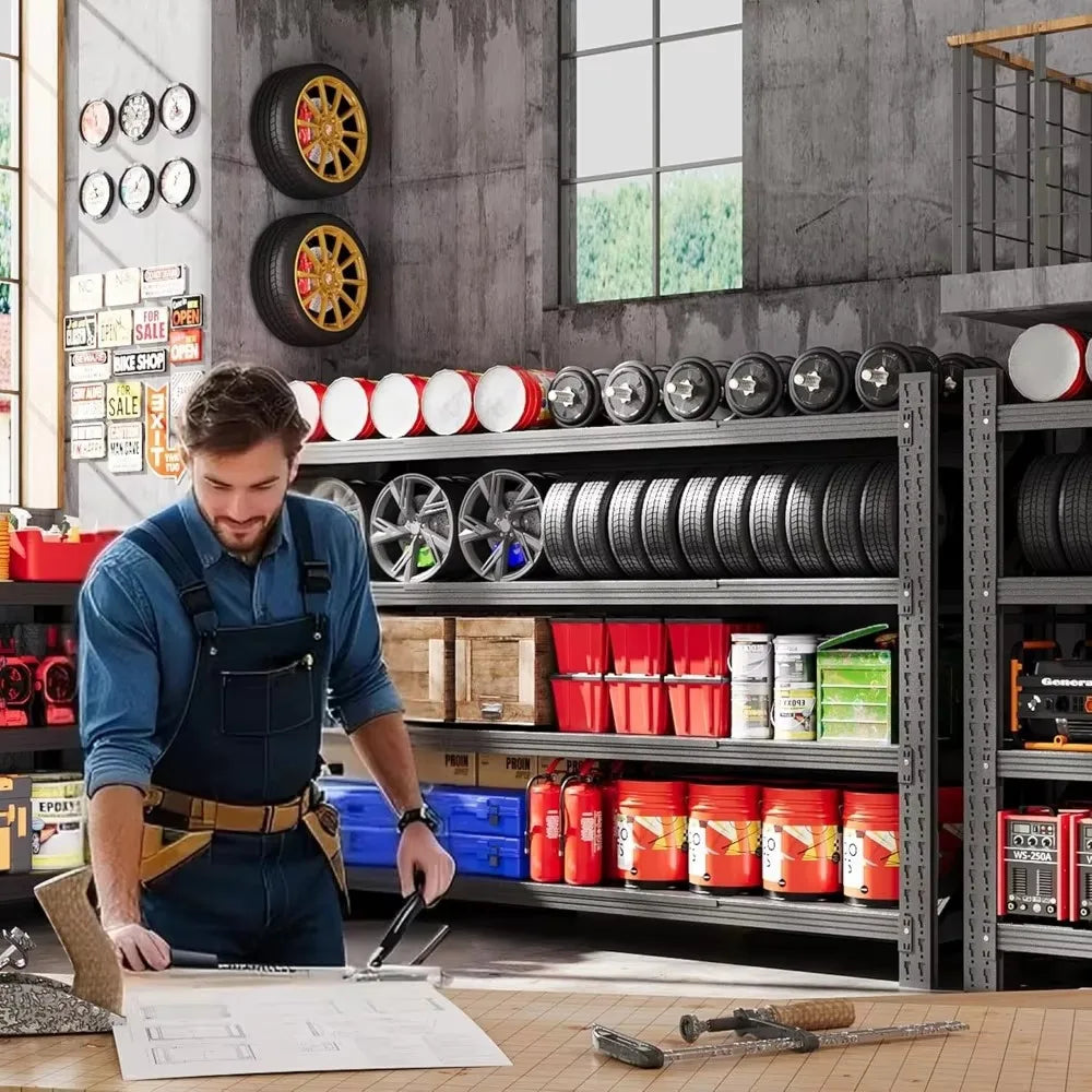 Heavy Duty Metal Storage Shelves 48 Inch 4 Tier Garage Unit 3000lbs