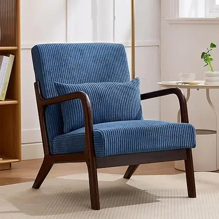 Mid Century Modern Accent Chair Corduroy Upholstered Reading Chair