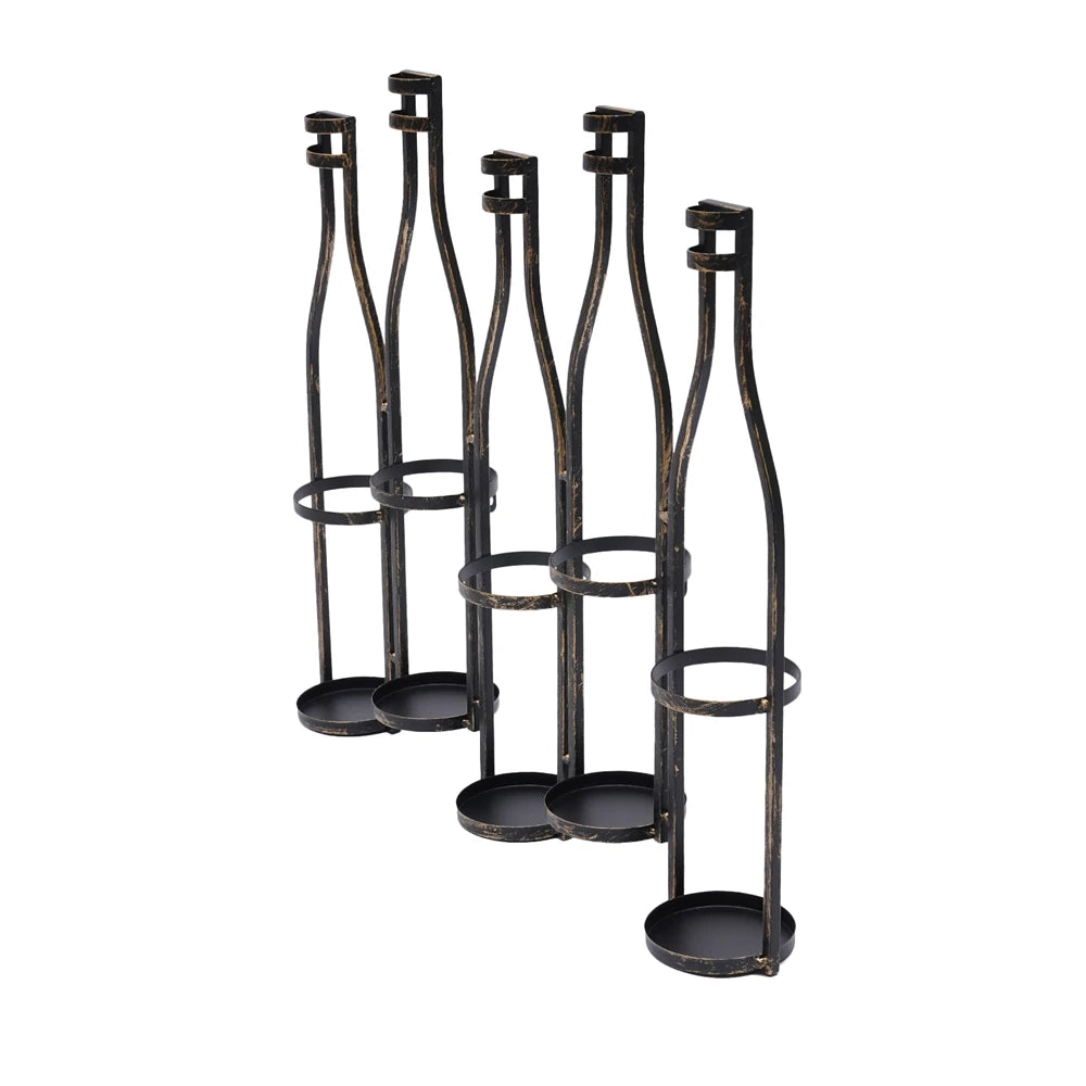 Wall Mounted Wine Rack Metal Hanging Organizer for Kitchen Bar Decor