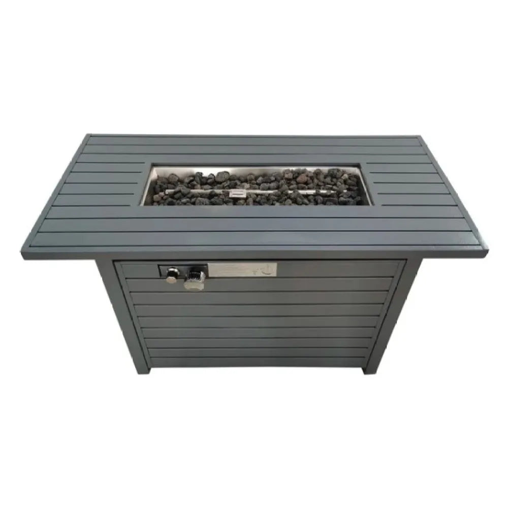 Modern Outdoor Fire Pit Table 42 Inch with Lid Ideal for Patio Garden