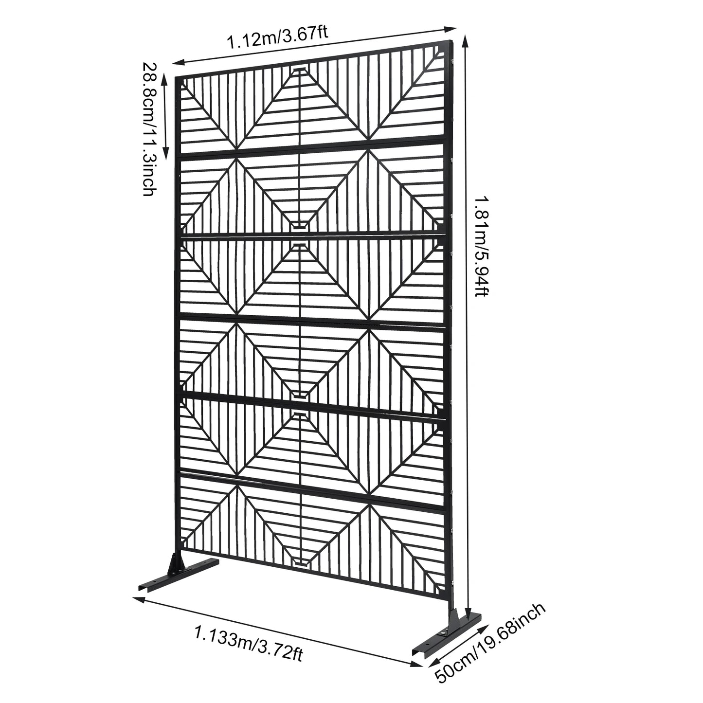 Outdoor Privacy Screen 3.72x5.94ft Steel Fence Elegant Design