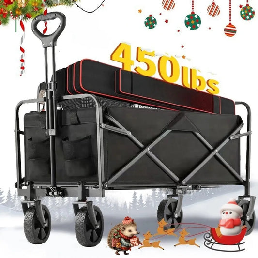 Heavy Duty Collapsible Wagon Cart All-Terrain Utility Cart for Storage