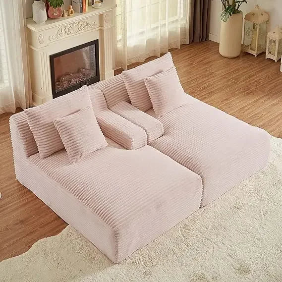 Ljustra 78 Oversized Double Chaise Lounge Couch Indoor Sectional Sofa