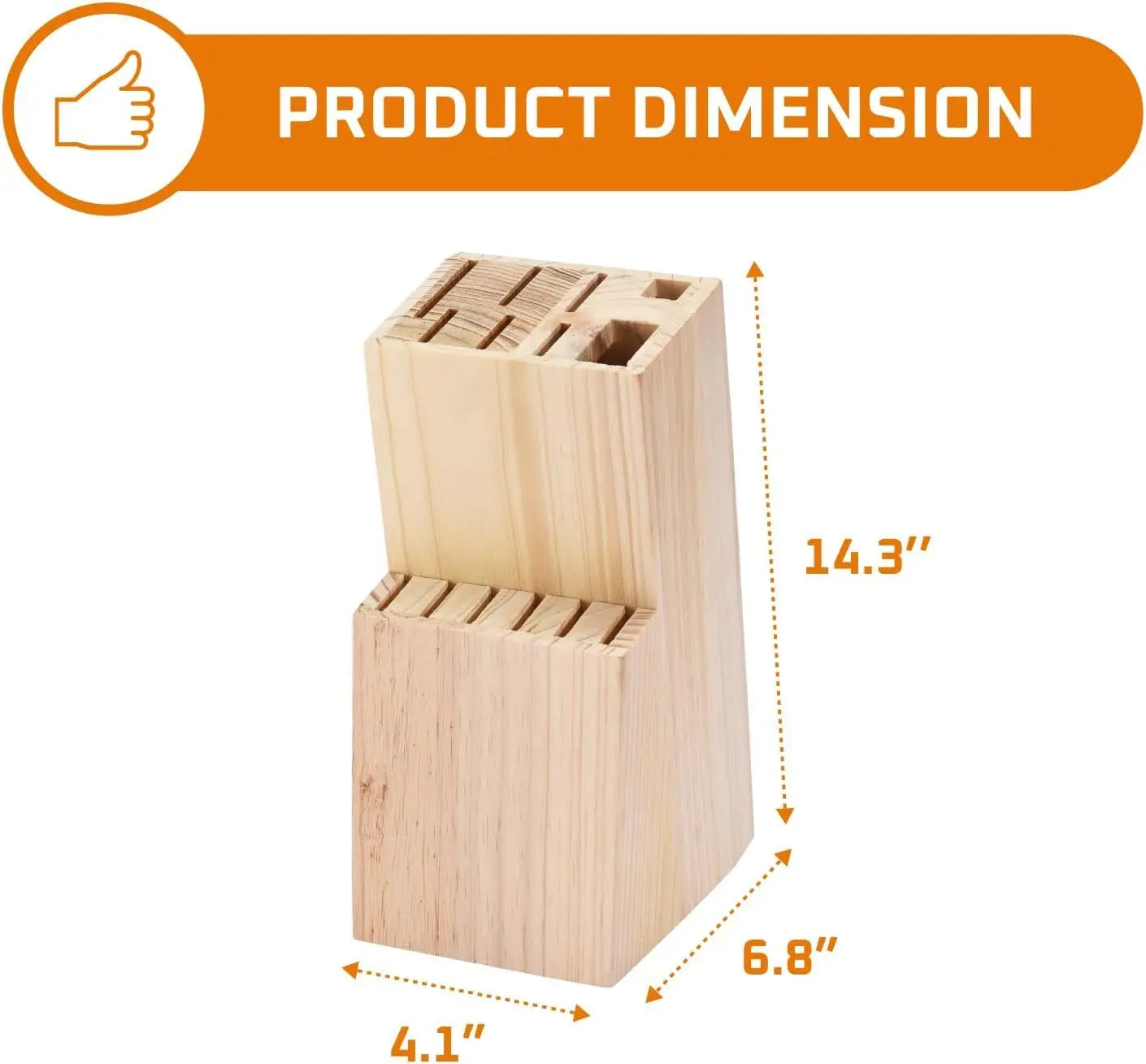 Ljustra 15pcs Kitchen Knife Set with Solid Wood Holder Chef's Knives