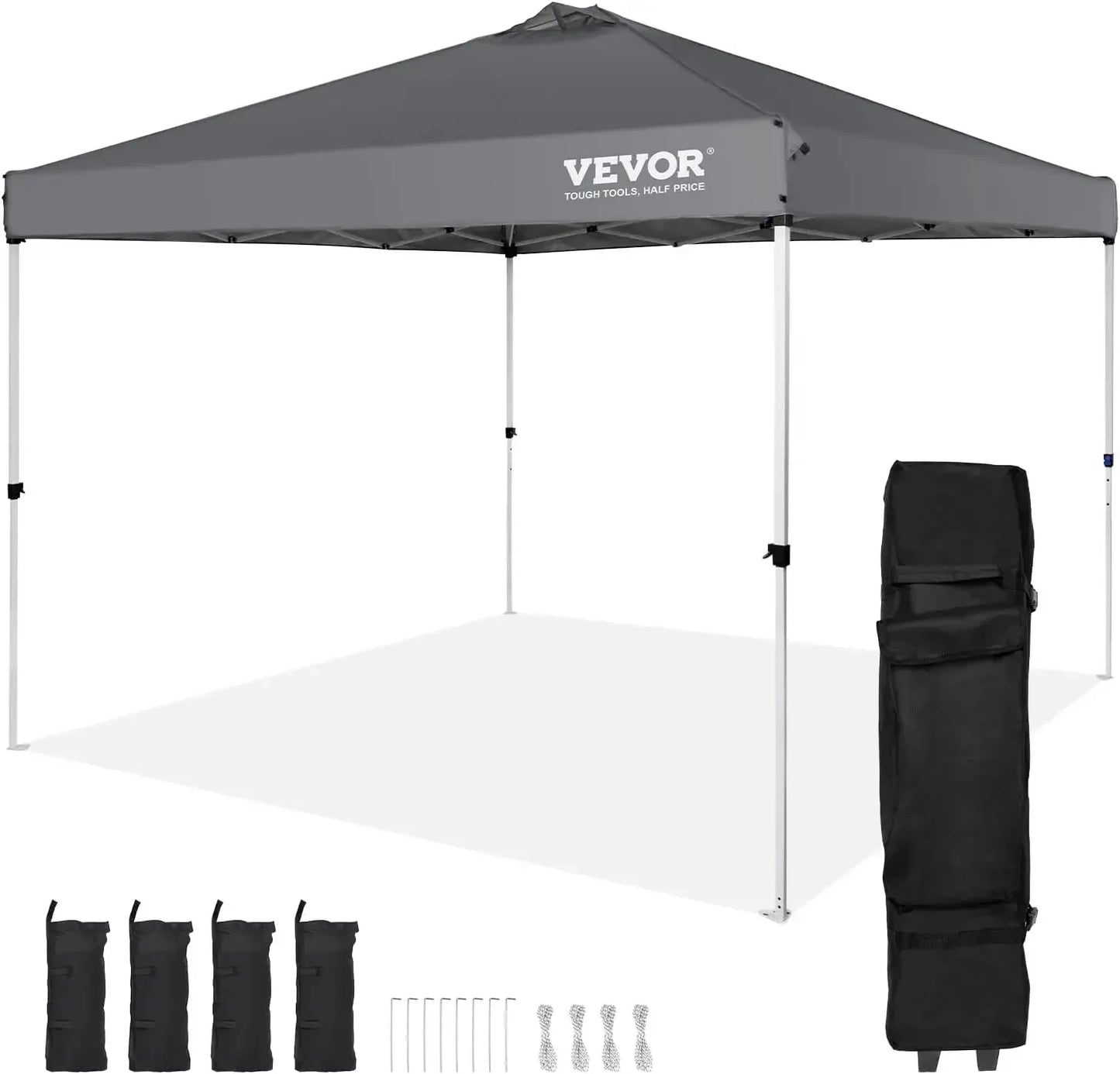 Pop Up Canopy Tent 10x10 ft Waterproof Sun Shelter with Roller Bag