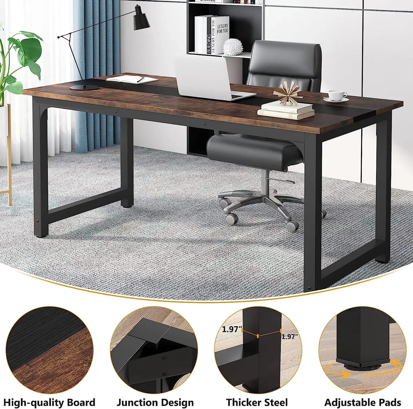 Ljustra Modern Computer Desk Large Office Study Writing Workstation