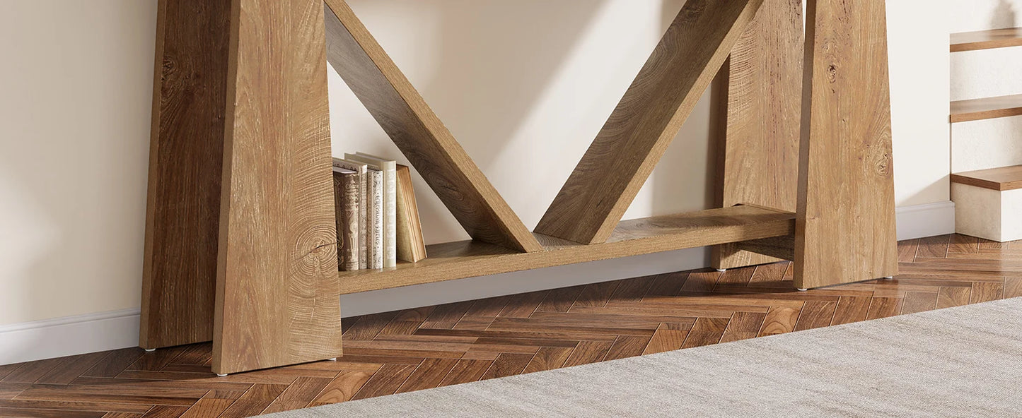 Extra Long Console Table Farmhouse Narrow Sofa Table for Living Room