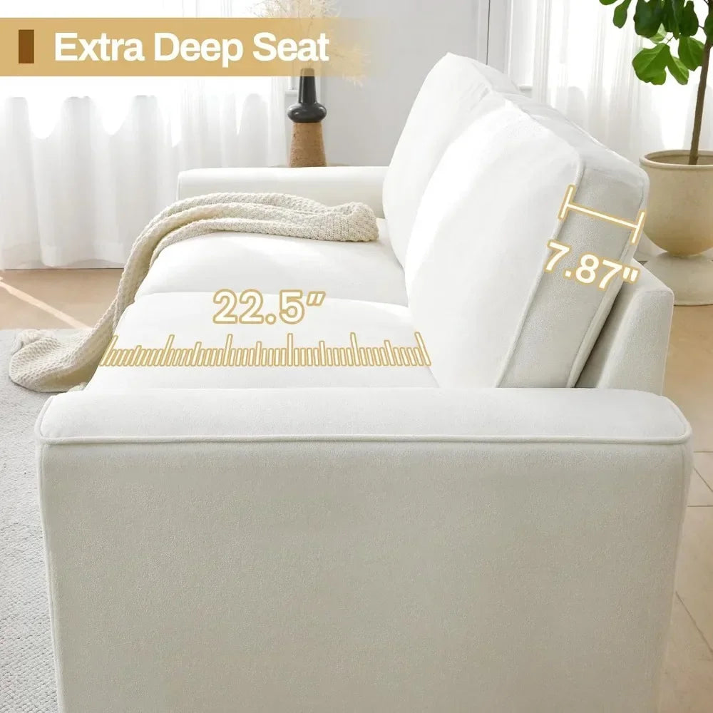 Ljustra Modern Plush Chenille Loveseat Sofa 88.58" Living Room Couch