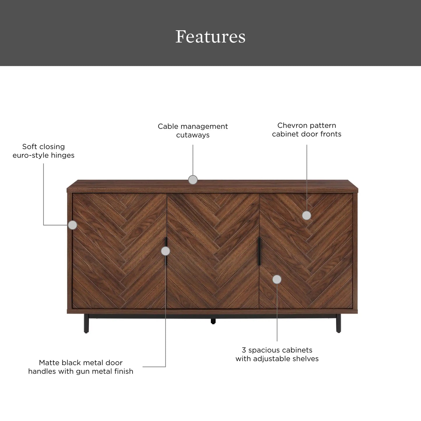 Wyatt Geo TV Stand for TVs Up To 70 Inch Modern Design Adjustable Shelves