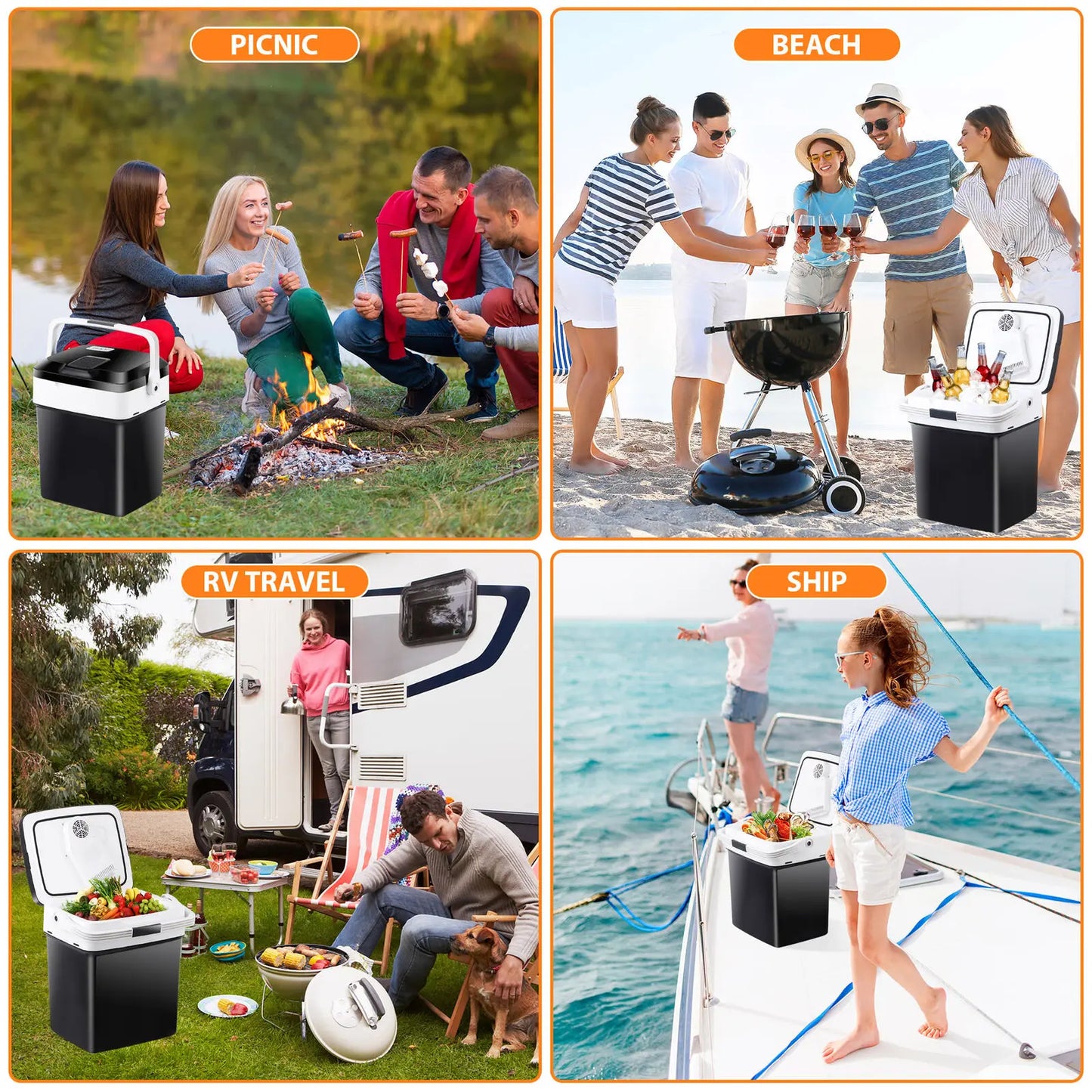 Car Fridge Electric Cooler Warmer 12V AC DC Portable 29L for Travel