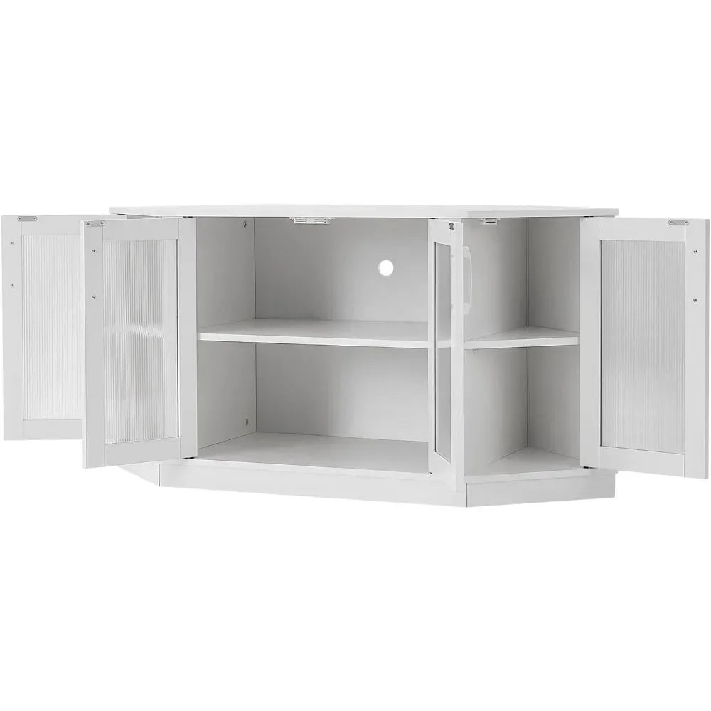 Corner TV Stand 47 Inch Media Console Storage for TVs Up to 51 Inch