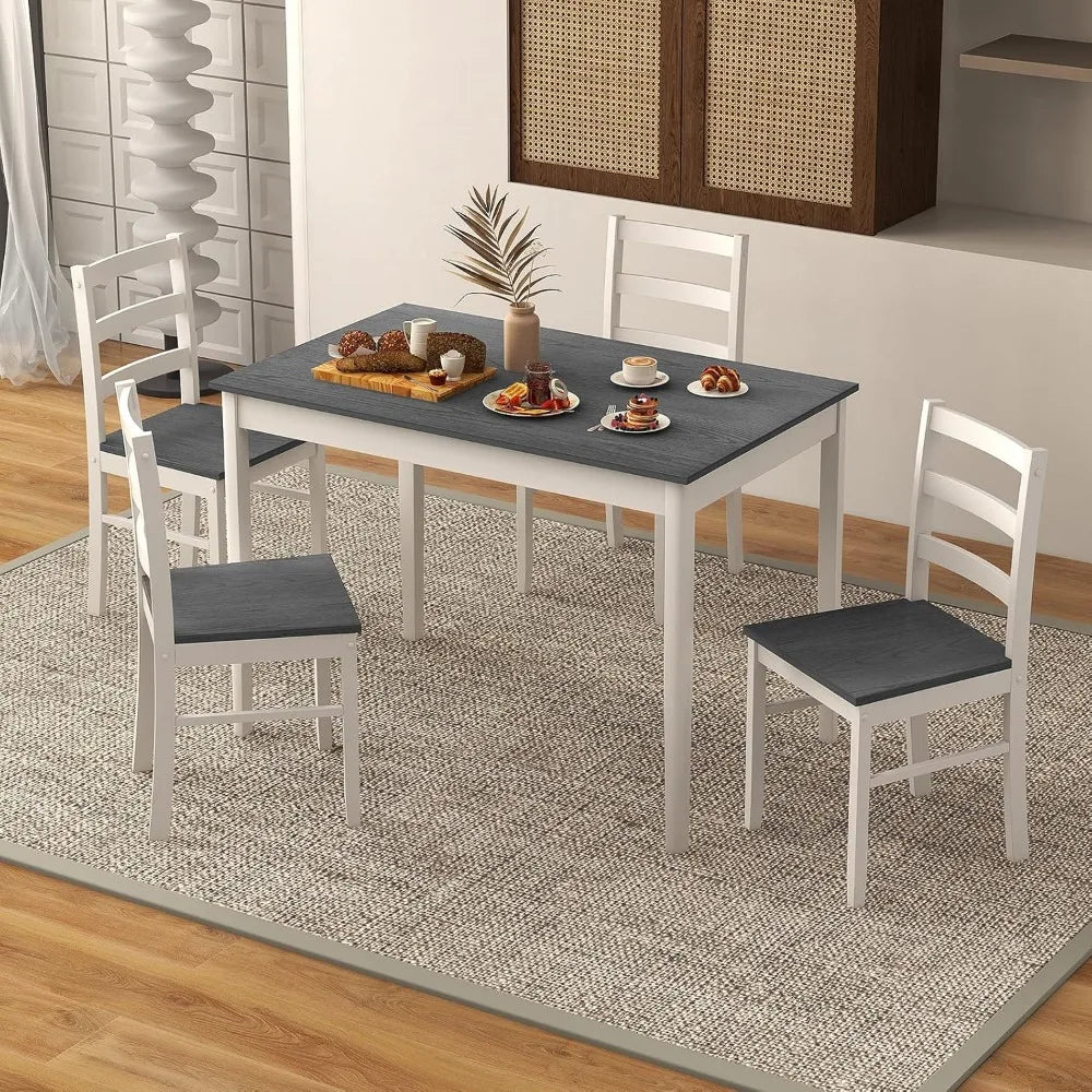 Ljustra Dining Table Set for 4 Modern Wood Kitchen Furniture Space-Saving