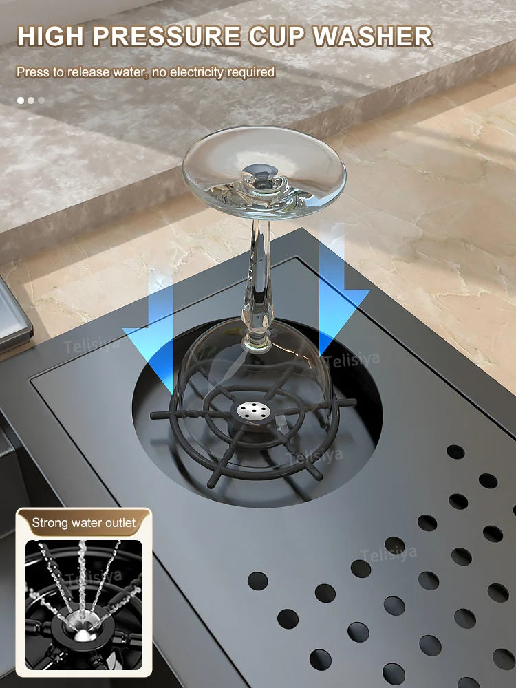 Hidden Stainless Steel Bar Sink Undermount Mini RV Washbasin Multifunctional