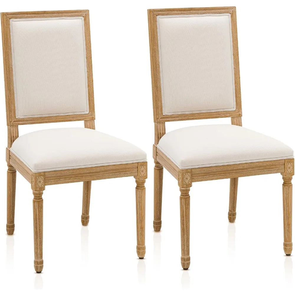 French Country Dining Chairs Set of 2 Upholstered Kitchen Living Room