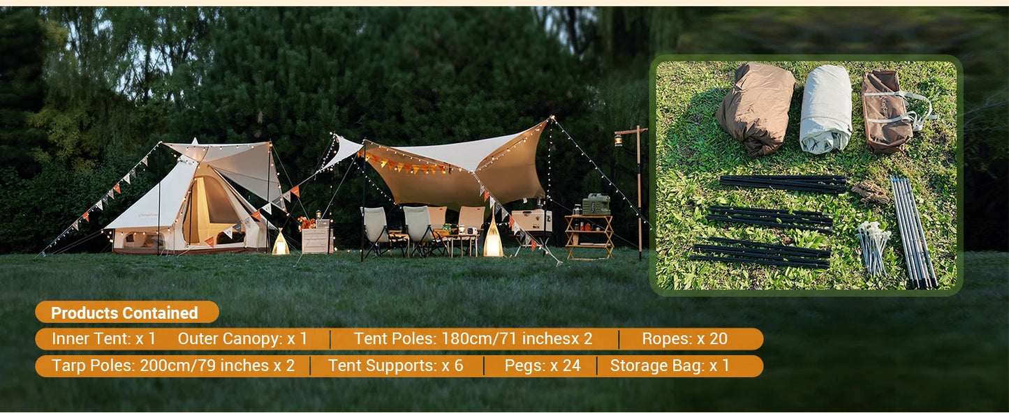 Ljustra Family Cabin Camping Tent for 3-4 People Outdoor Activities