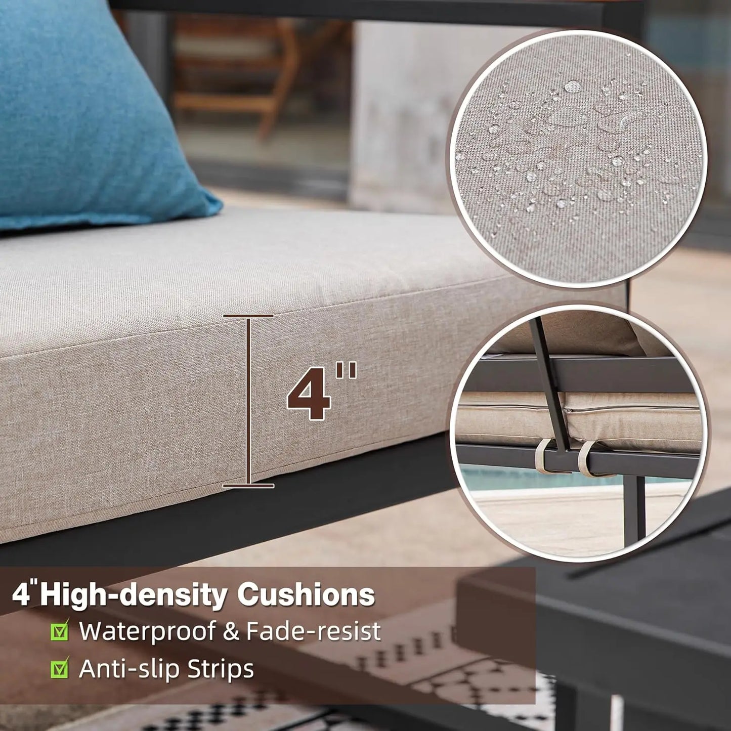 Outdoor Furniture Set Patio Loveseat Coffee Table Conversation Chair